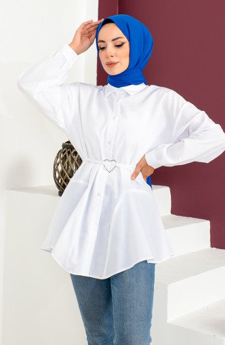 Overhemd Met Riem 0001-06 Wit 0001-06