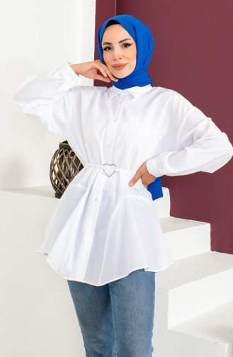 Overhemd Met Riem 0001-06 Wit 0001-06