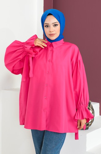 Kolları Bağlamalı Gömlek 0004-02 Fuşya
