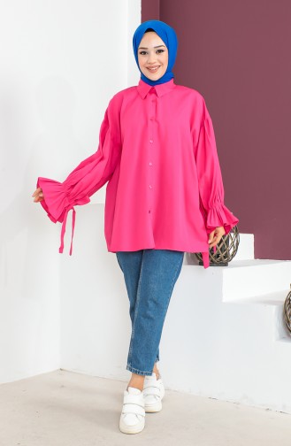 Tie Sleeve Shirt 0004-02 Fuchsia 0004-02