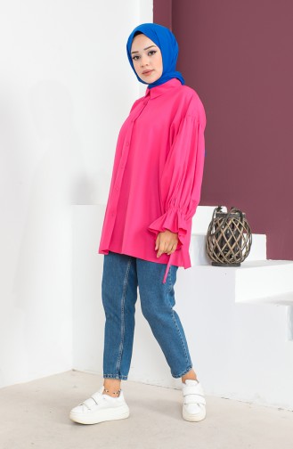 Tie Sleeve Shirt 0004-02 Fuchsia 0004-02