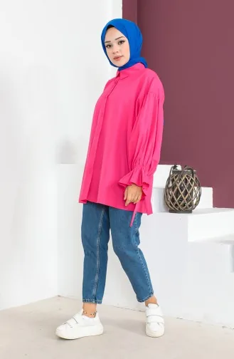 Tie Sleeve Shirt 0004-02 Fuchsia 0004-02