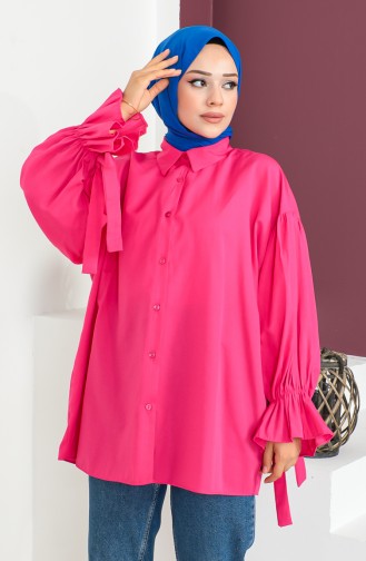 Tie Sleeve Shirt 0004-02 Fuchsia 0004-02