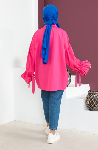 Tie Sleeve Shirt 0004-02 Fuchsia 0004-02