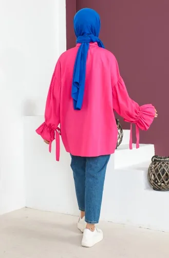 Tie Sleeve Shirt 0004-02 Fuchsia 0004-02