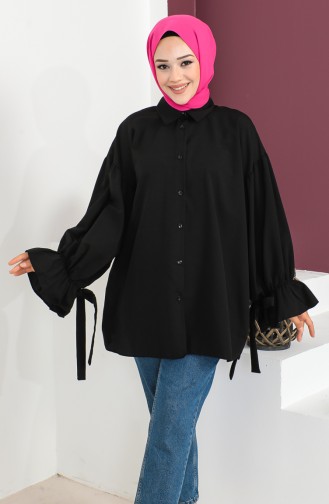 Kolları Bağlamalı Gömlek 0004-03 Siyah