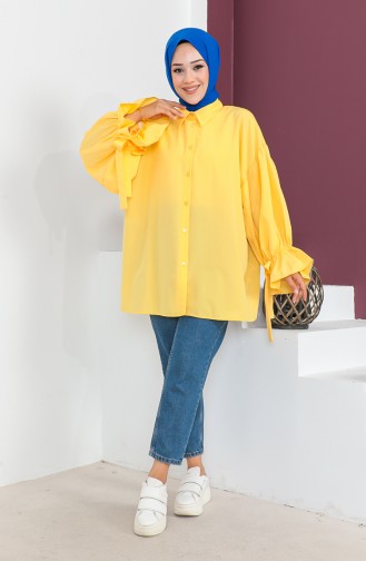 Chemise Manches Nouées 0004-07 Jaune 0004-07