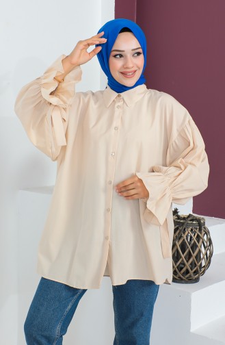 Chemise Manche Nouée 0004-08 Beige 0004-08