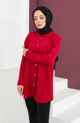 Buttoned Crepe Shirt 2007-01 Red 2007-01