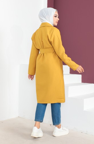 Kapitone Kuşaklı Kaban 23K8809-02 Hardal