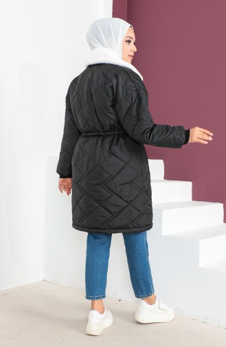 Plush Quilted Coat 23K8832-01 Black 23K8832-01