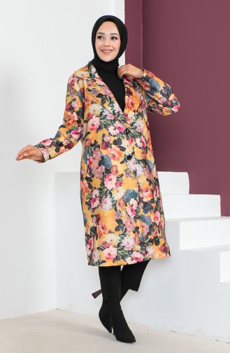 Patterned Coat 23K8842-01 Mustard 23K8842-01