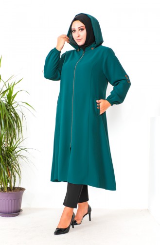 Plus Size Hooded Cape 6089-01 Emerald Green 6089-01