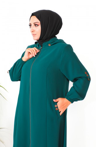 Cape A Capuche Grande Taille 6089-01 Vert Emeraude 6089-01