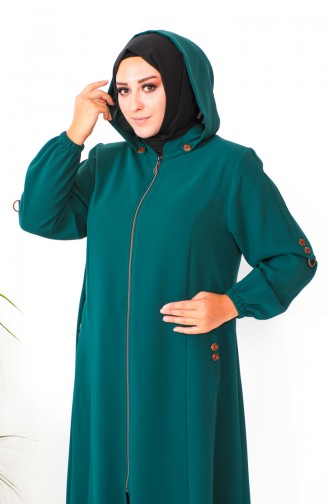 Plus Size Hooded Cape 6089-01 Emerald Green 6089-01