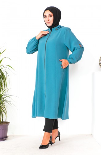 Plus Size Hooded Cape 6089-03 Green 6089-03