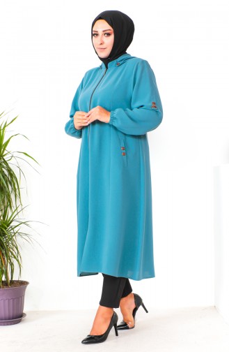 Plus Size Hooded Cape 6089-03 Green 6089-03