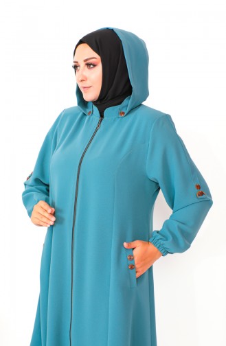 Plus Size Hooded Cape 6089-03 Green 6089-03