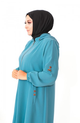 Plus Size Hooded Cape 6089-03 Green 6089-03