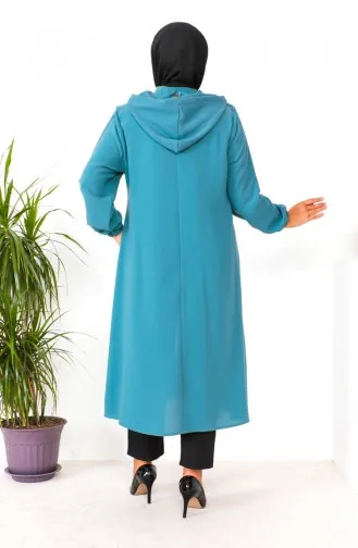 سترة بقبعة مقاس كبير 6089-03 أخضر مينت 6089-03