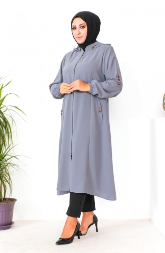 Plus Size Hooded Cape 6089-04 Gray 6089-04