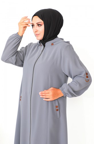 Plus Size Hooded Cape 6089-04 Gray 6089-04