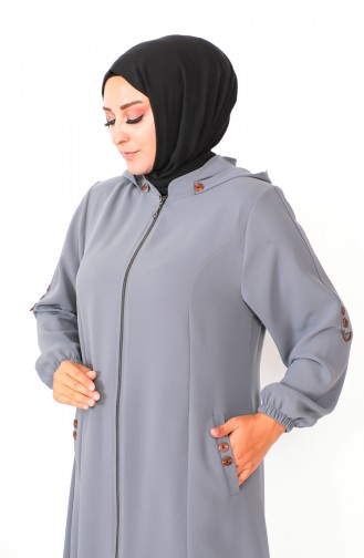 Plus Size Hooded Cape 6089-04 Gray 6089-04