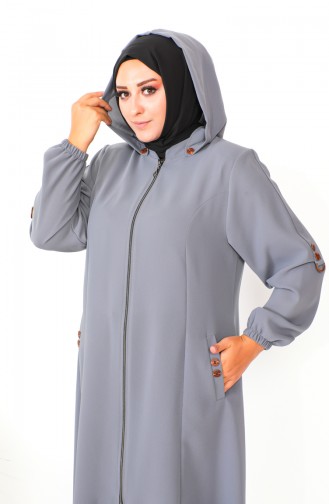 Plus Size Hooded Cape 6089-04 Gray 6089-04