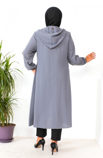 Plus Size Hooded Cape 6089-04 Gray 6089-04