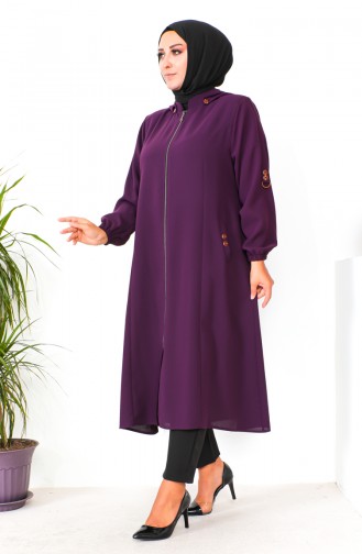 Plus Size Hooded Cape 6089-05 Plum 6089-05