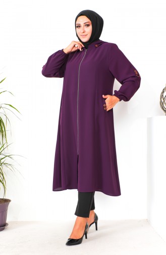 Plus Size Hooded Cape 6089-05 Plum 6089-05