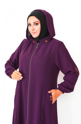 Plus Size Hooded Cape 6089-05 Plum 6089-05