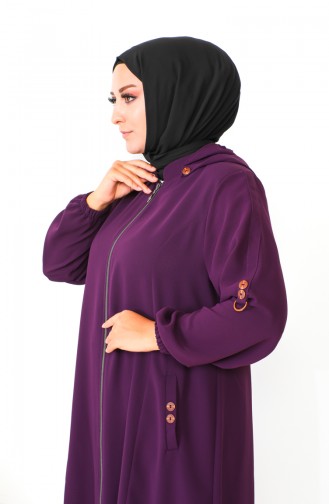 Plus Size Hooded Cape 6089-05 Plum 6089-05