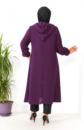 Plus Size Hooded Cape 6089-05 Plum 6089-05