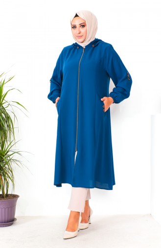 Plus Size Hooded Cape 6089X-01 Indigo 6089X-01