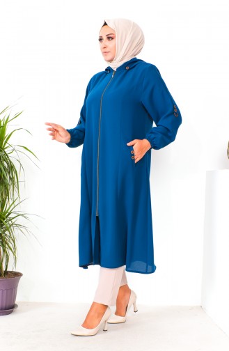 Plus Size Hooded Cape 6089X-01 Indigo 6089X-01