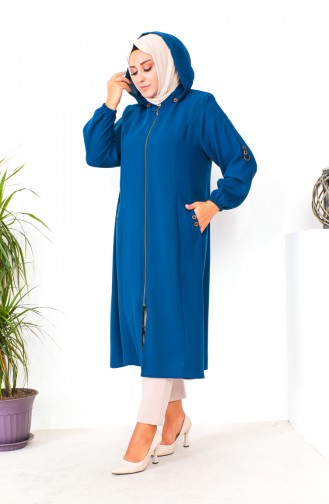 Plus Size Hooded Cape 6089X-01 Indigo 6089X-01