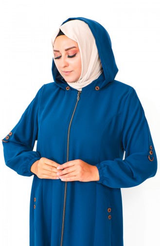 Plus Size Hooded Cape 6089X-01 Indigo 6089X-01