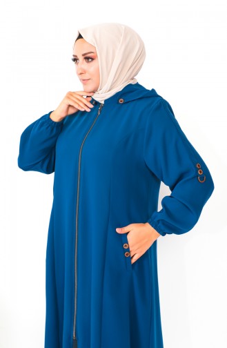 Plus Size Hooded Cape 6089X-01 Indigo 6089X-01