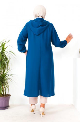 Plus Size Hooded Cape 6089X-01 Indigo 6089X-01