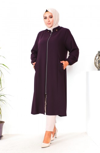 Plus Size Hooded Cape 6089X-02 Plum 6089X-02