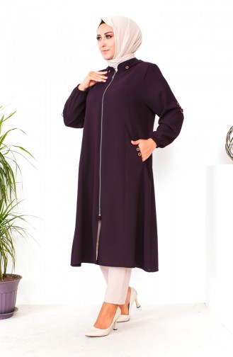 Plus Size Hooded Cape 6089X-02 Plum 6089X-02