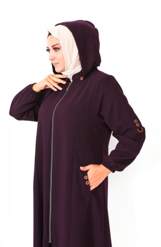 Plus Size Hooded Cape 6089X-02 Plum 6089X-02