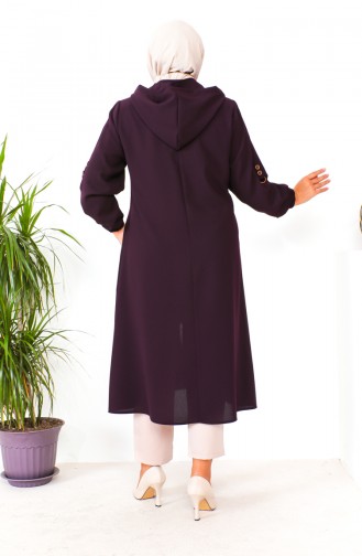 Plus Size Hooded Cape 6089X-02 Plum 6089X-02