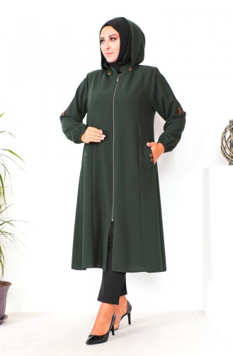 Plus Size Hooded Coat 6089X-03 Khaki 6089X-03