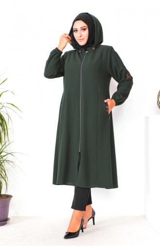 Plus Size Hooded Coat 6089X-03 Khaki 6089X-03