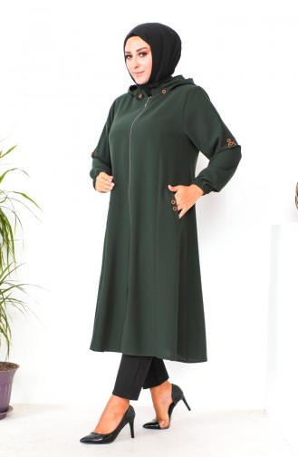 Plus Size Hooded Coat 6089X-03 Khaki 6089X-03