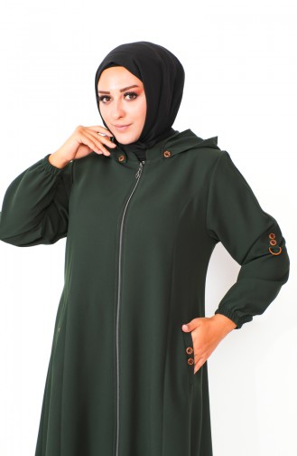 Plus Size Hooded Coat 6089X-03 Khaki 6089X-03