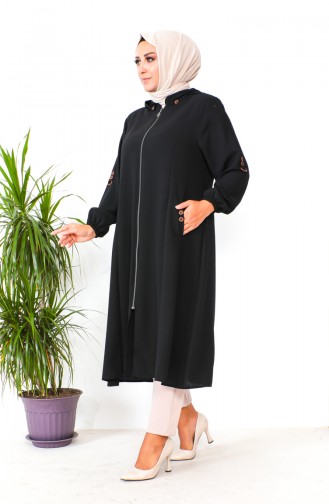 Plus Size Hooded Cape 6089X-04 Black 6089X-04