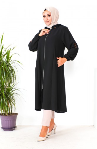 Übergröße Cape mit Kapuze  6089X-04 Schwarz 6089X-04